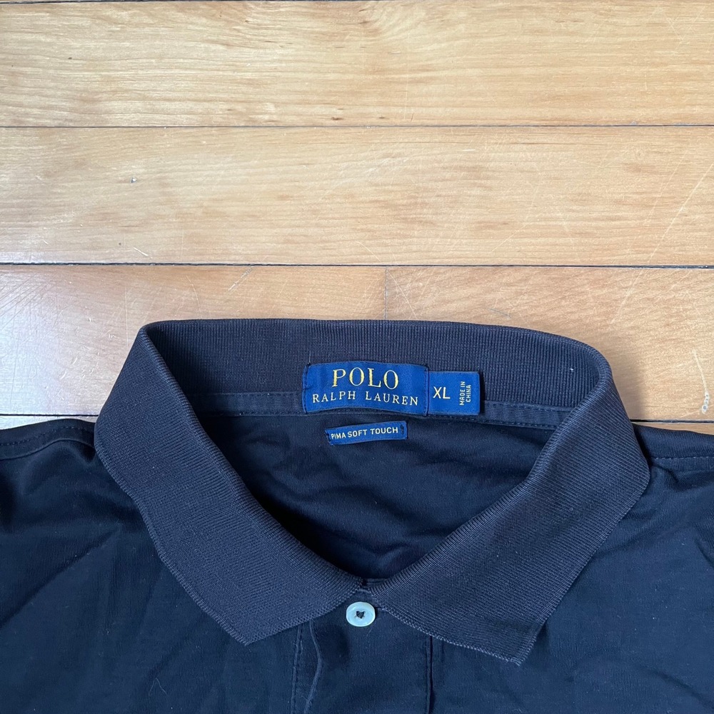 Polo Ralph Lauren Mens XL Navy Blue Pima Soft Touch Short Sleeve Polo Shirt - Picture 2 of 5